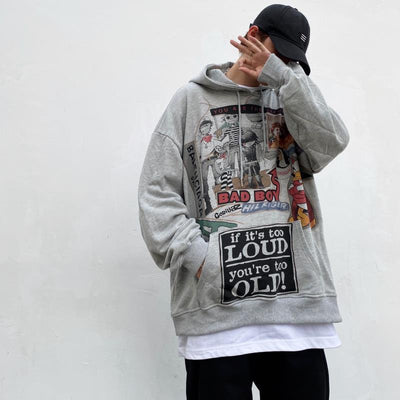 White Hip Hop Hoodie Streetwear Korean Fashion